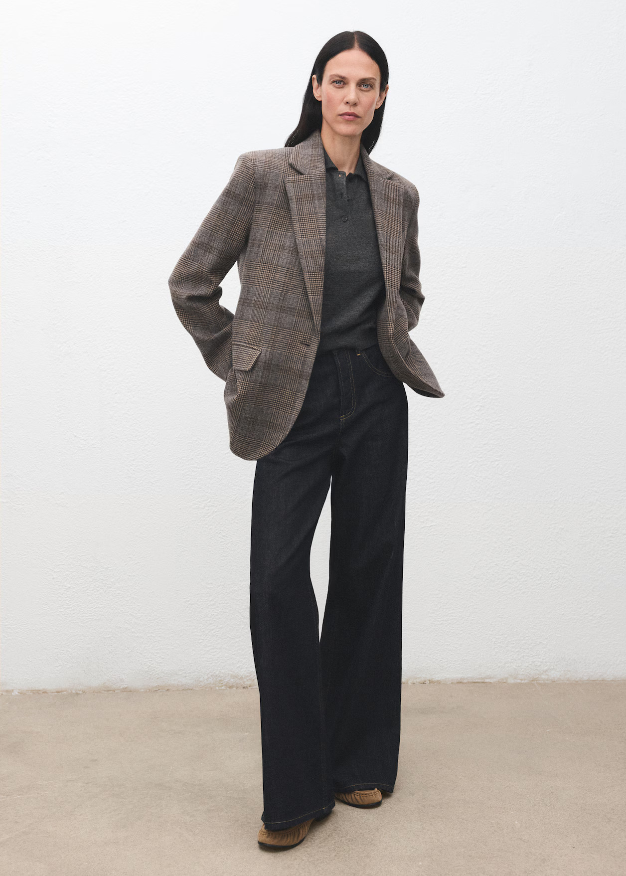 Wool check blazer | MANGO (UK)