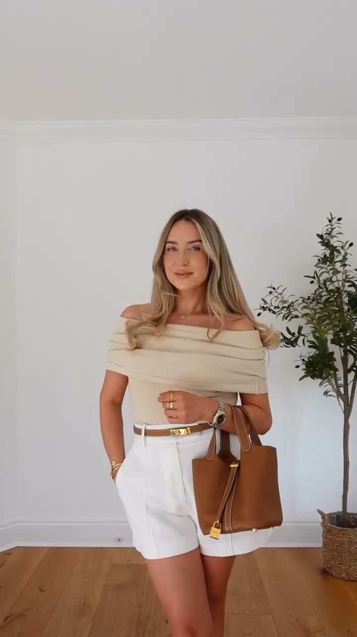 Styling white tailored shorts for summer 🤍 perfect work office outfits, city looks, smart casual and Parisian chic outfits 

#LTKsummer #LTKluxury