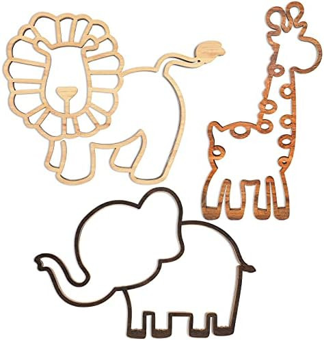 Nursery Wall Decor 3 Pieces Jungle Theme Nursery Decor Wooden Animal Wall Decor Woodland Safari Wall | Amazon (US)