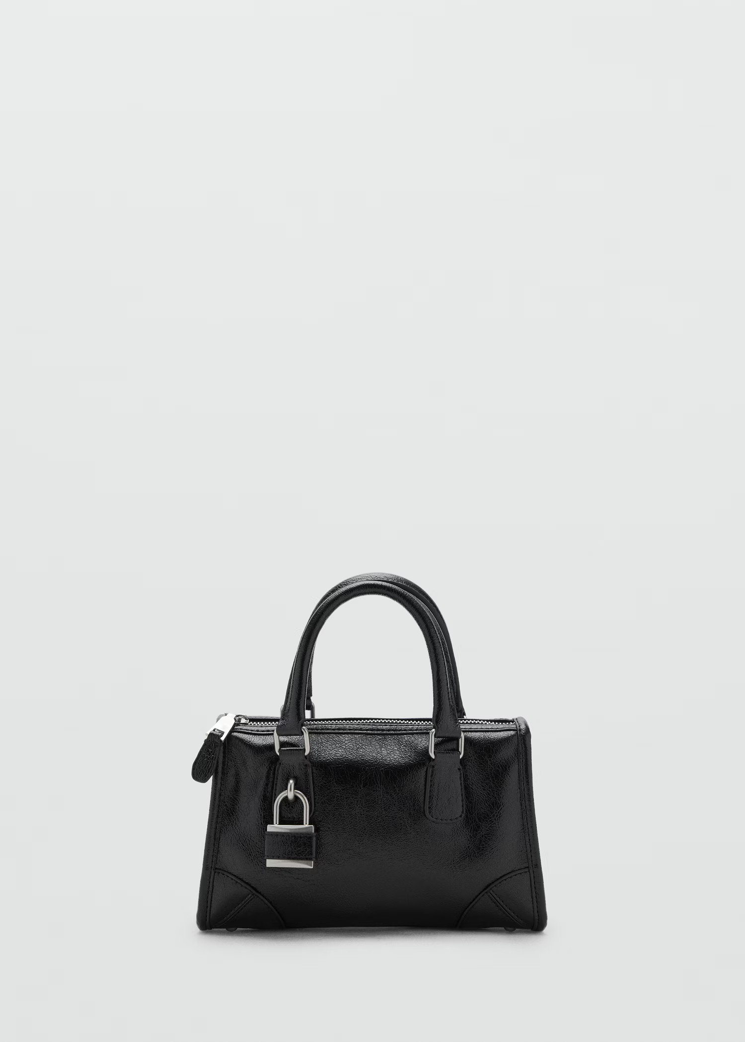 Mini shiny handbag with handles | Mango (US/MX/AU)