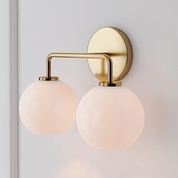 Sculptural 2-Light Globe Sconce - Milk | West Elm (US)