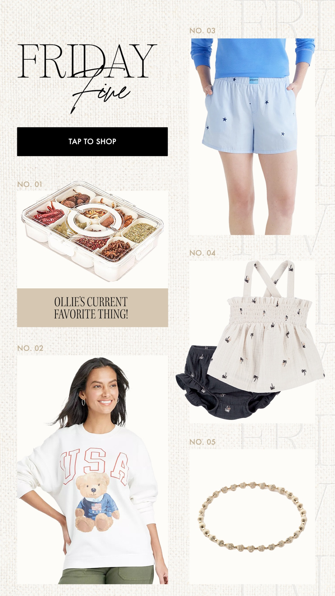 Friday 5! This snack box has quickly become Ollie’s every day box! He loves this thing!!! 🤍

USA crewneck, boxer shorts, babygirl set, Amazon snackle box, target finds, Walmart finds 

#LTKSeasonal #LTKkids #LTKfindsunder50