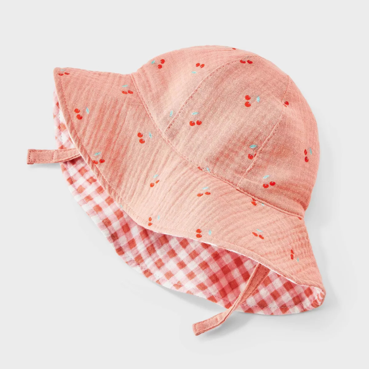 Baby Girls' Cherries Reversible Sunhat - Cloud Island\u2122 0-6M | Target