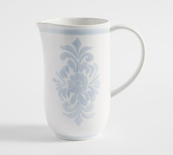 Chambray Tile Stoneware Pitcher | Pottery Barn (US)
