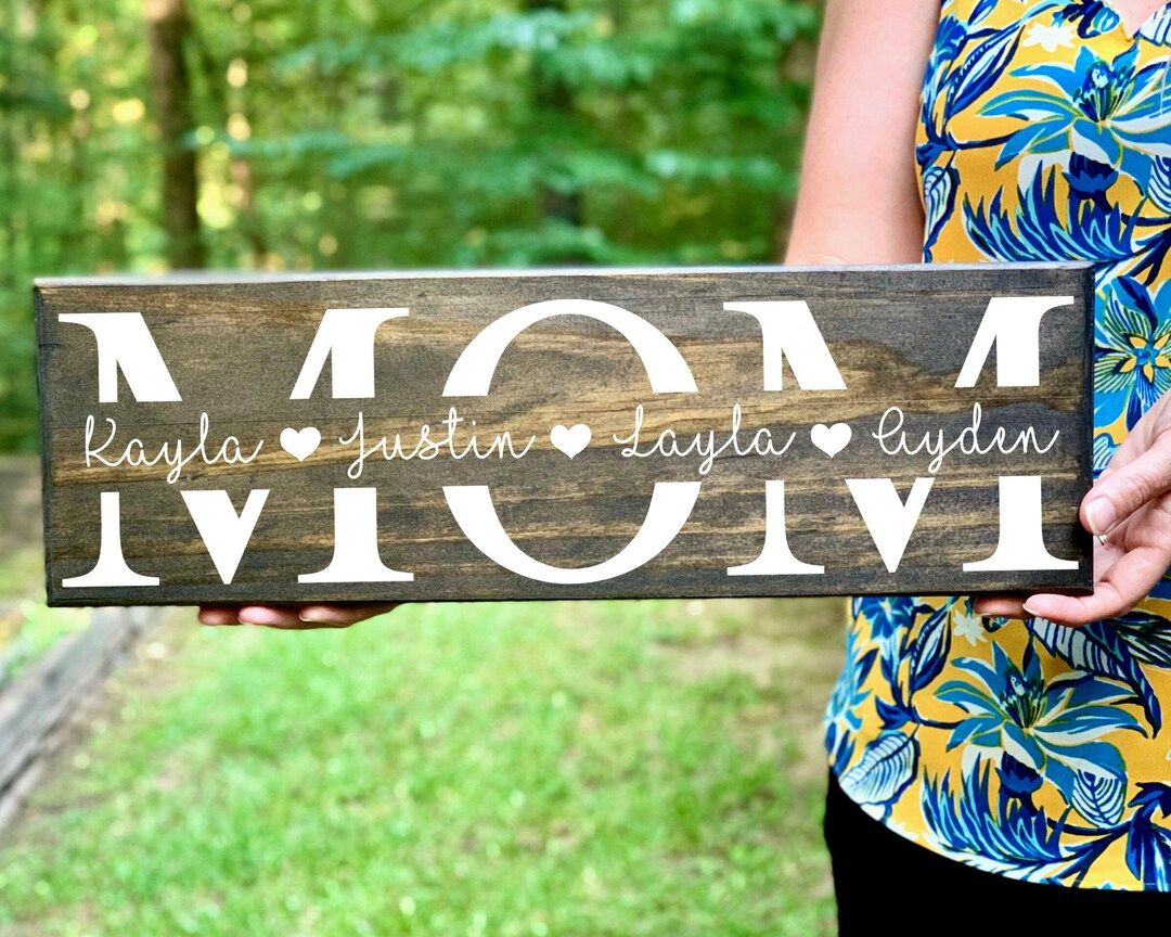 Personalized Mom Gift, Personalized Gift for Mom, Custom Gift for Mom, Custom Mom Sign, Mom Wood ... | Etsy (US)
