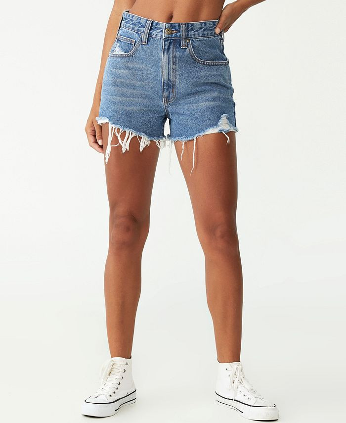 COTTON ON Women's High Mom Denim Short & Reviews - Shorts - Juniors - Macy's | Macys (US)