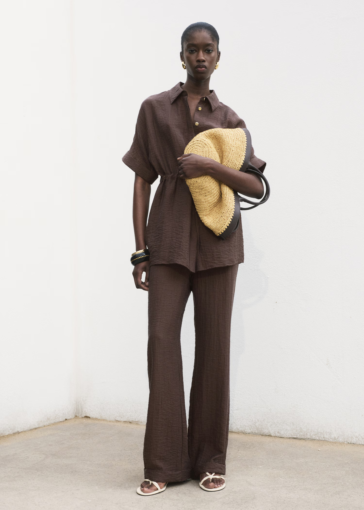 Lyocell-Hose mit Stretchbund - Damen | MANGO Deutschland | Mango EU