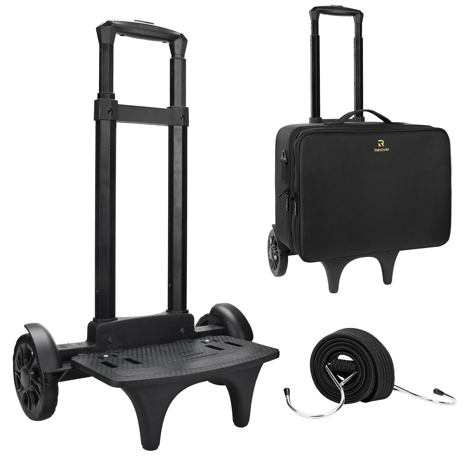 Relavel Folding Hand Truck, Lightweight Dolly Cart with 2 Big Wheels, Easier to Climb Stairs, Foldable Luggage Cart Perfect for Makeup Artists, Suitable for Moving Extra Large Makeup Case Backpack | Amazon (US)