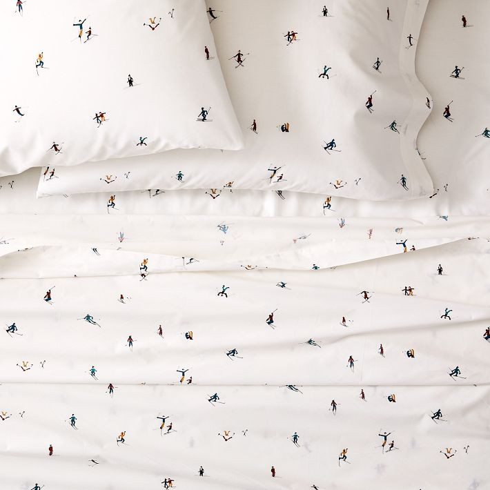 Cotton Percale Skiers Sheet Set | West Elm (US)