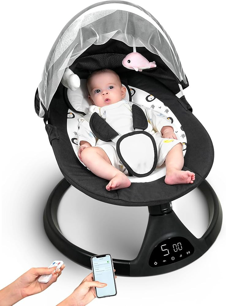 Electric Baby Swing for Infants to Toddler Portable Babies Swing Timing Function 5 Swing Speeds B... | Amazon (US)