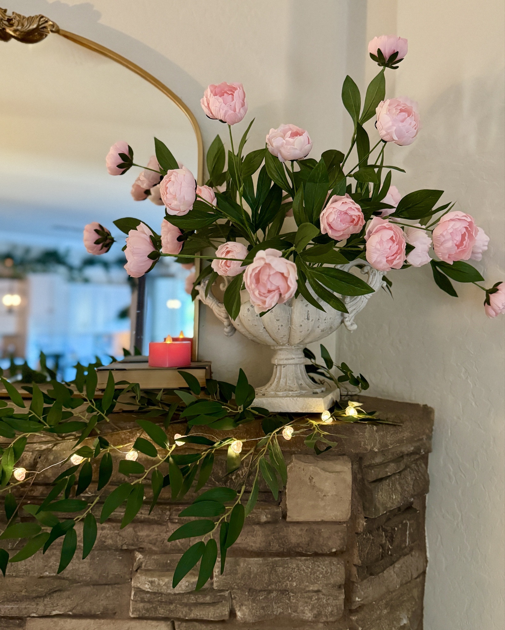 Mini Pink Peony stems 🌸 $7 per stem! 

Luminara discount code (for pink heart candle) JOYFULDECOR10 for 10% off 

Mantel style, mantel decor, pink decor, pink faux flowers, peonies, valentine decor  

#LTKFindsUnder50 #LTKSeasonal #LTKHome