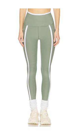 Spacedye New Moves High Waisted Midi Legging in Grey Sage Heather & Cloud White | Revolve Clothing (Global)