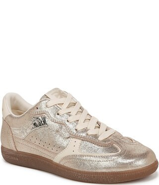 Sam Edelman Kallen Gum Sole Shimmer Suede and Leather Lace Up Sneakers | Dillard's | Dillard's