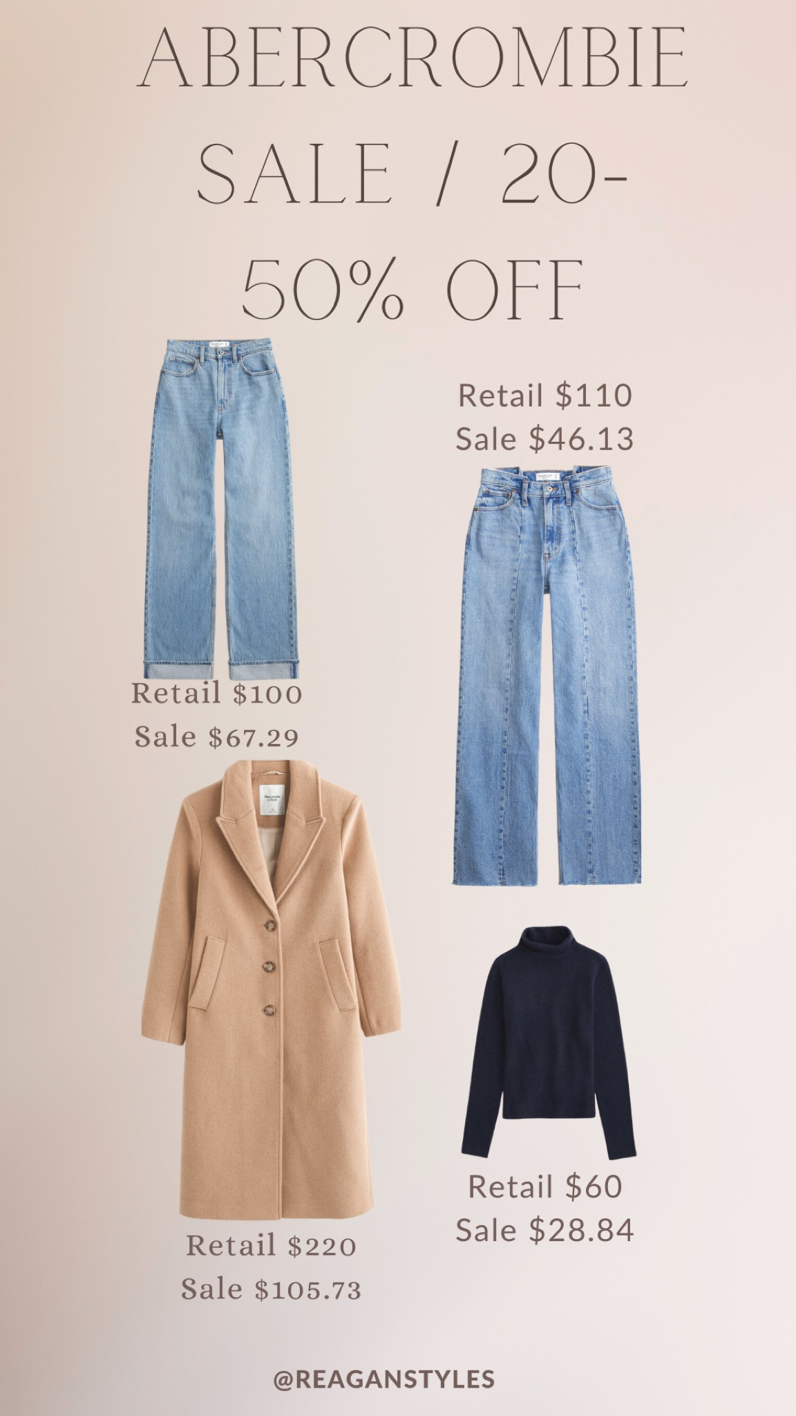 Abercrombie sale | jeans | Abercrombie jeans | wide leg jeans | trending jeans | wool coat | cuff jeans 

#LTKStyleTip #LTKSaleAlert #LTKWorkwear