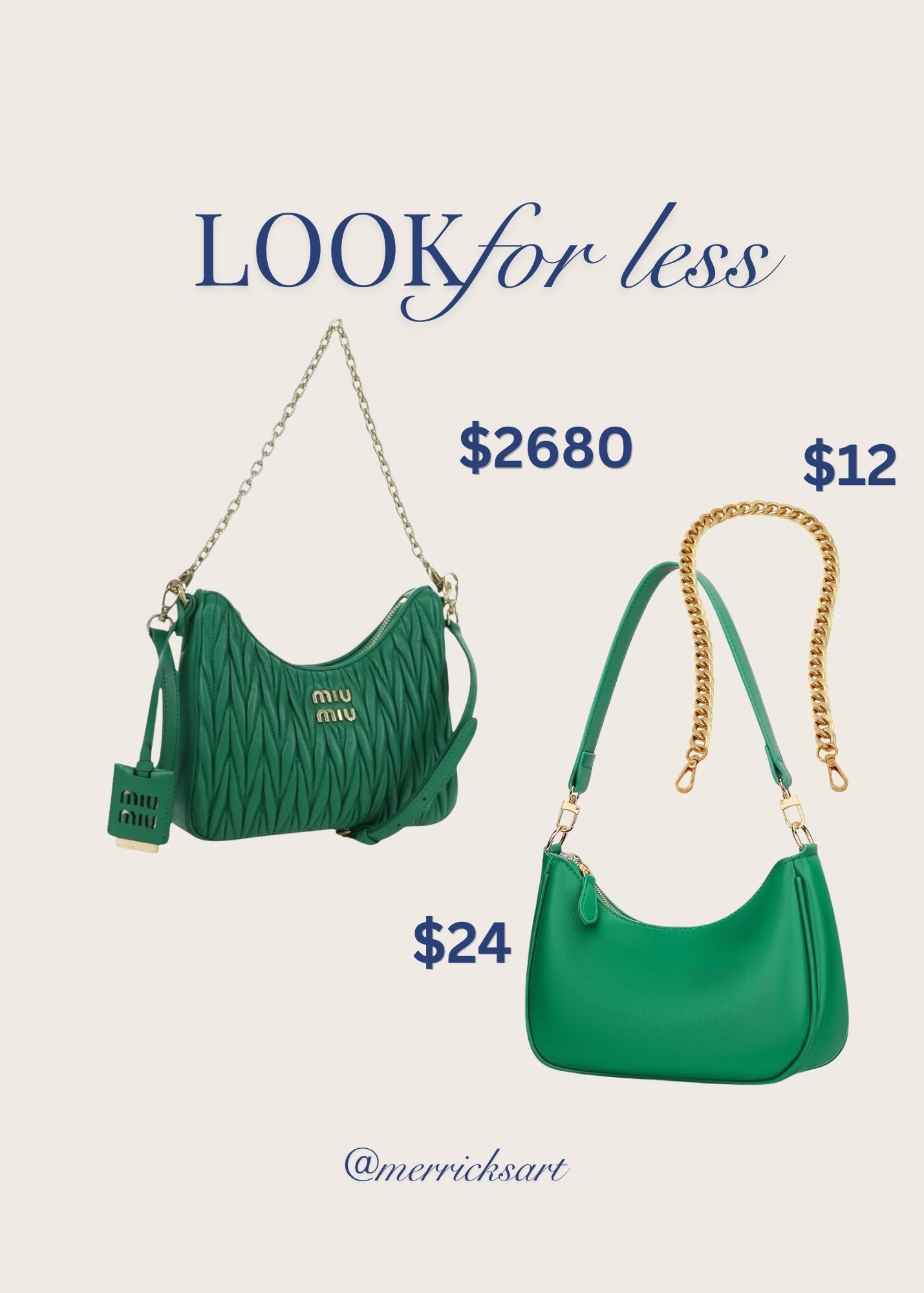 Look for less: Green shoulder bag and gold chain 💚

#LTKSeasonal