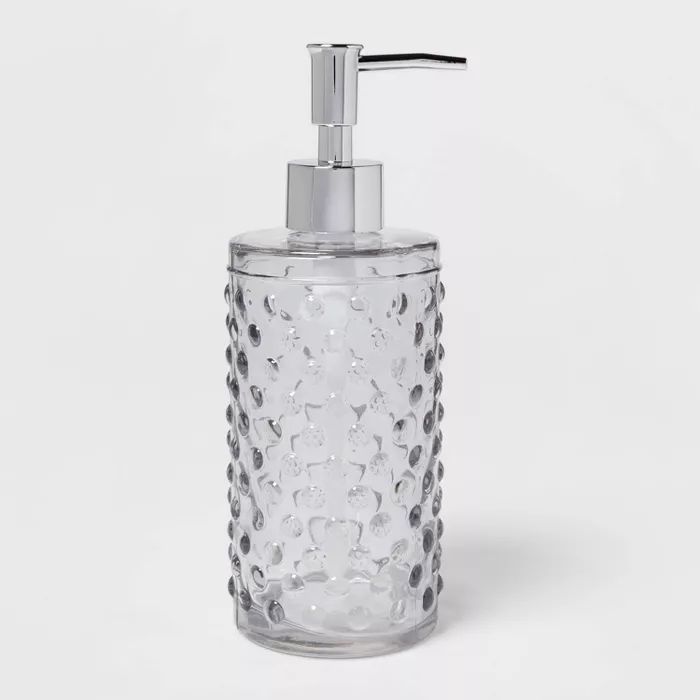 Hobnail Glass With Plastic Pump Soap/Lotion Dispenser Gray Tint - Opalhouse™ | Target