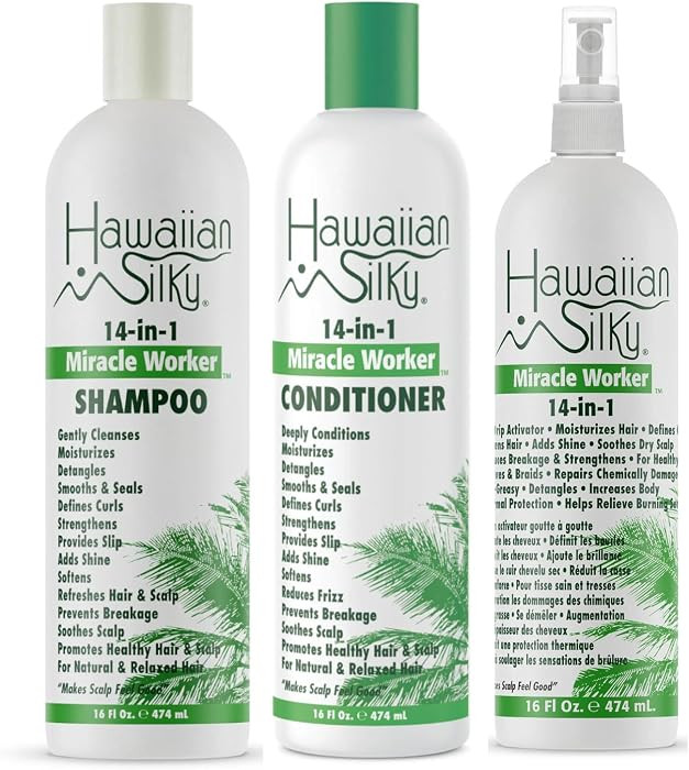 Hawaiian Silky 14-in-1 Miracle Worker Hair Care Set, Shampoo, Conditioner and Activator Spray, 16... | Amazon (US)