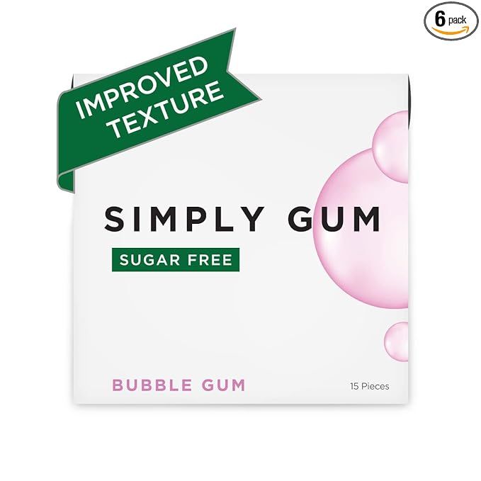 Simply Gum Sugar Free Chewing Gum (Bubble Gum, 6 Packs) | Amazon (US)