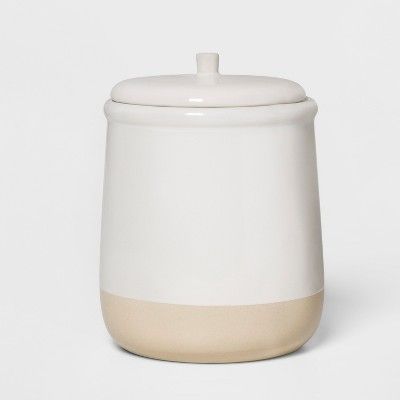 6.2" x 5" Stoneware Lidded Jar Cream - Threshold™ | Target
