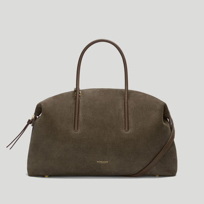 DeMellier The Midi Stockholm in Hazel Suede & Hazel Smooth Leather Top handle bag | DeMellier