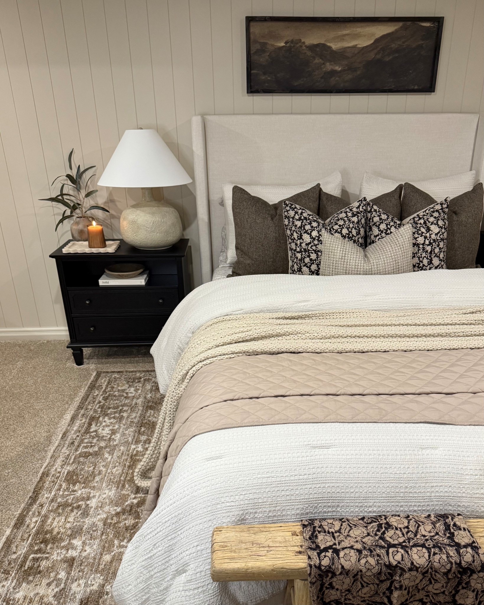 Cozy Neutral Bedroom Finds

Follow @farmtotablecreations on Instagram for more warm and layered home inspiration.

This bedroom is all about texture and tone — from the quilted layering and chunky knit throw to the mixed patterned pillows and soft neutral bedding. The black nightstand grounds the space, while the rustic bench and moody art add a collected, lived-in feel. A softly glowing candle finishes the look, creating the perfect cozy retreat for fall and winter.

For reference:
Waffle Textured Down Alternative Comforter Set
Size: Queen
Color: Dune

3 Piece Diamond Stitch Quilted Coverlet Set
Size: Queen
Color: Latte
Linens & Hutch Bedding — Code KELLY for 50% off

Artwork 14x42 True Black — Code FARMTOTABLE for 15% off

#bedroomdecor #neutralbedroom #cozybedroom #bedroomdesign #beddinginspo #homeinspiration #bedroomstyle #bedroommakeover #neutraldecor #homedecor #bedroomfinds


#LTKSaleAlert #LTKFindsUnder50 #LTKHome