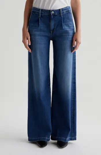 Stella Pleated Wide Leg Jeans | Nordstrom