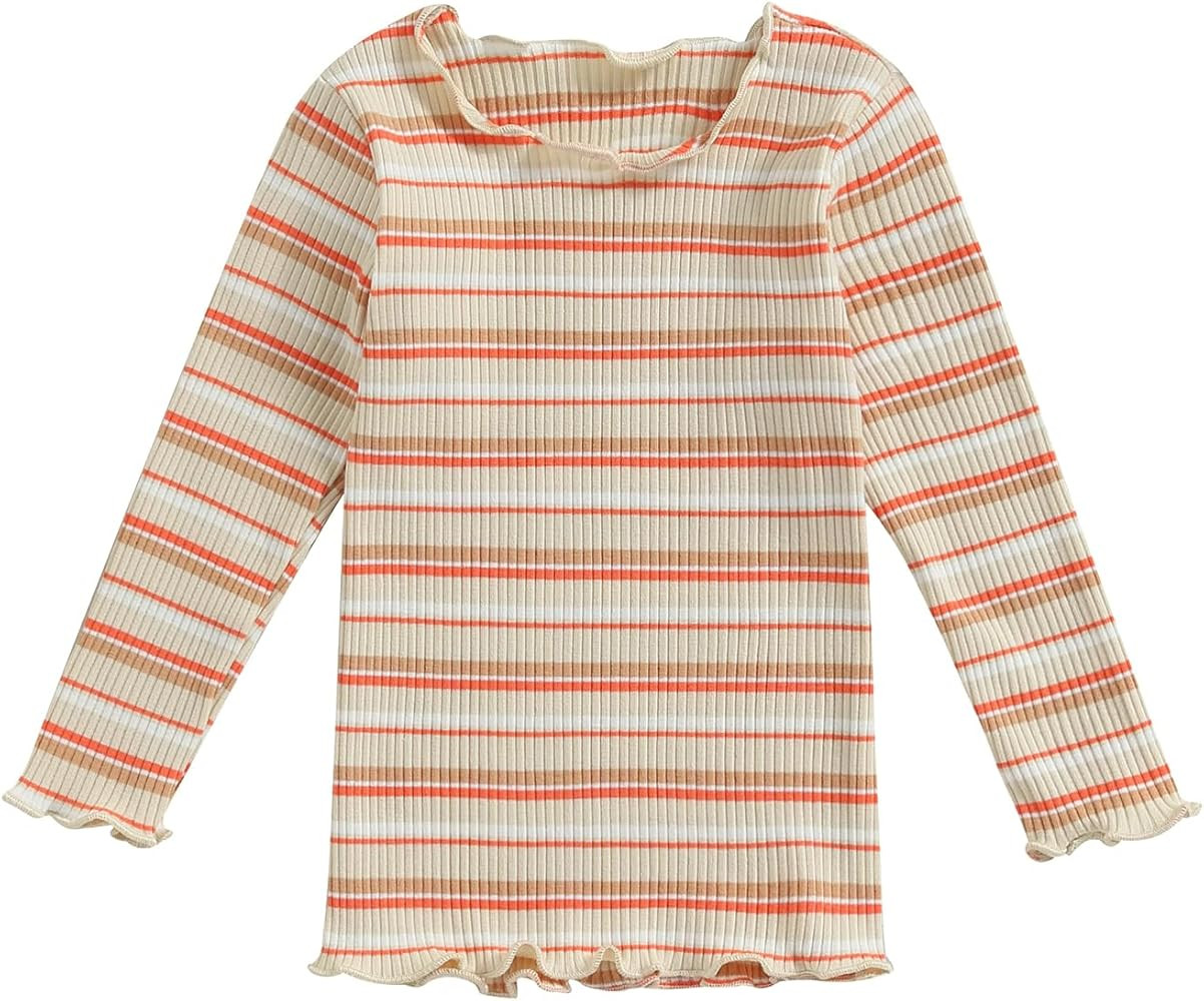 Karwuiio Toddler Baby Girls T-Shirt Ribbed Knit Long Sleeve Basic Tops | Amazon (US)