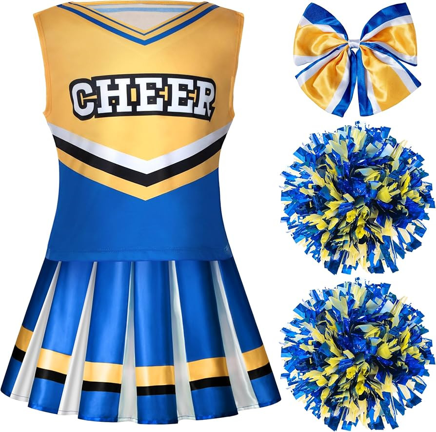 Spooktacular Creations Girl Blue Cheerleader Costume, Halloween Cute Cheer Uniform Outfit with Ac... | Amazon (US)