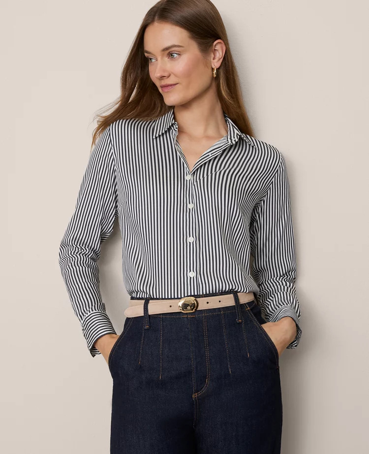 Striped Relaxed Perfect Shirt | Ann Taylor