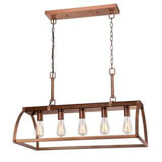 Westinghouse Oak Lane 5-Light Barnwood with Washed Copper Chandelier 6351600 - The Home Depot | The Home Depot