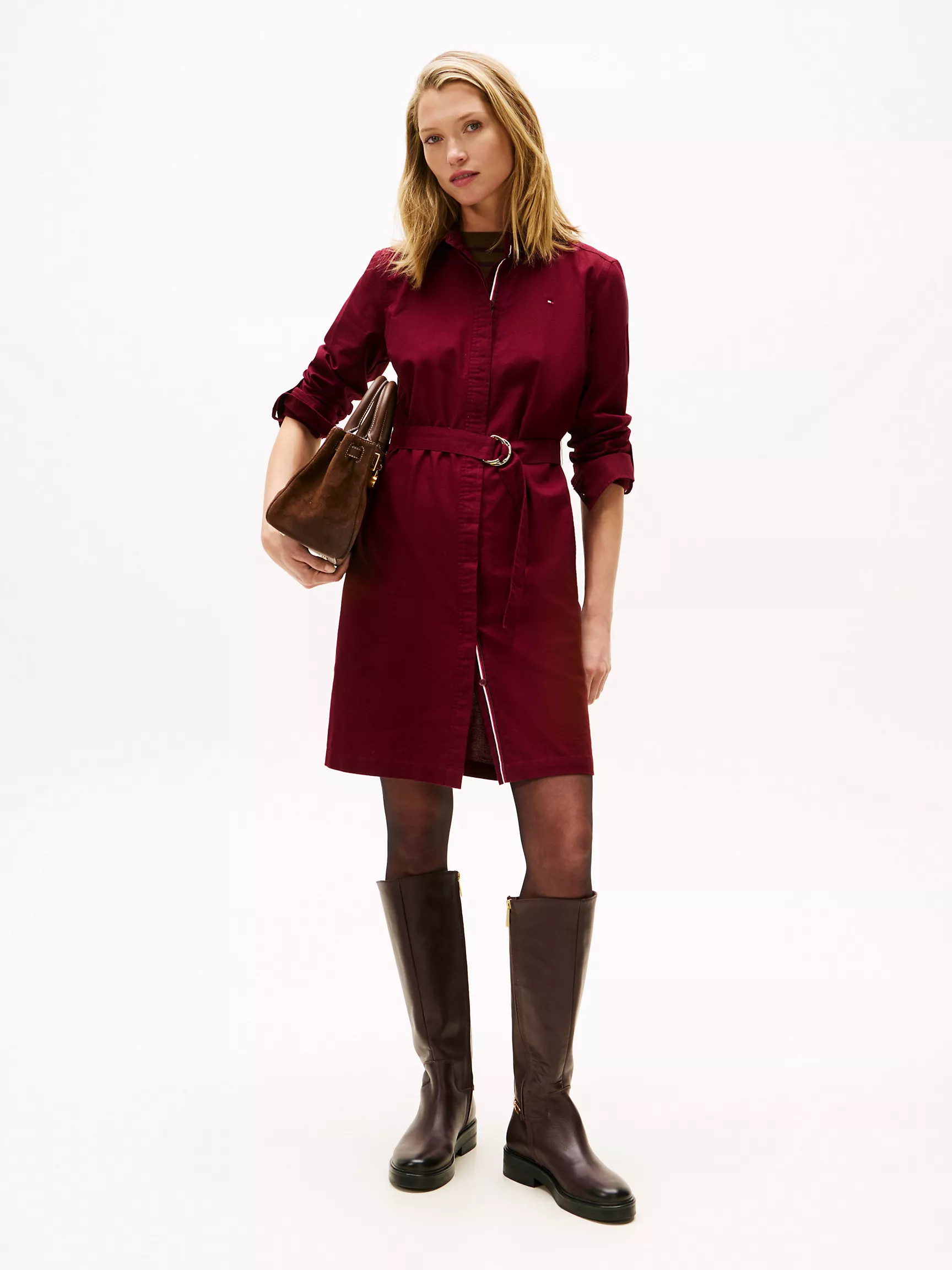 Long-Sleeve Belted Oxford Shirtdress | Tommy Hilfiger | Tommy Hilfiger (US)