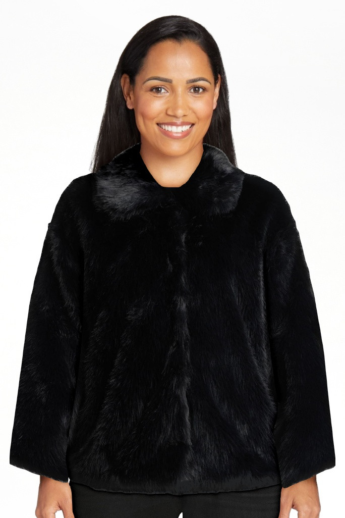 Time and Tru Women's Long Faux Fur Jacket, Sizes XS-3X | Walmart (US)