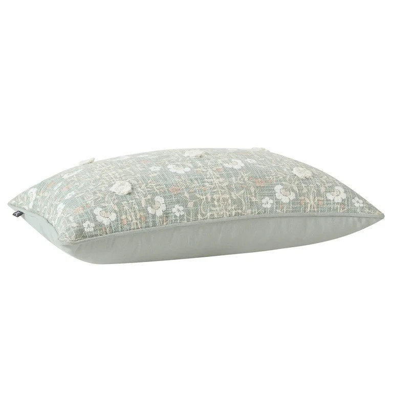 My Texas House 14" x 24" Fara Dusty Green Floral Oblong Cotton Decorative Pillow | Walmart (US)