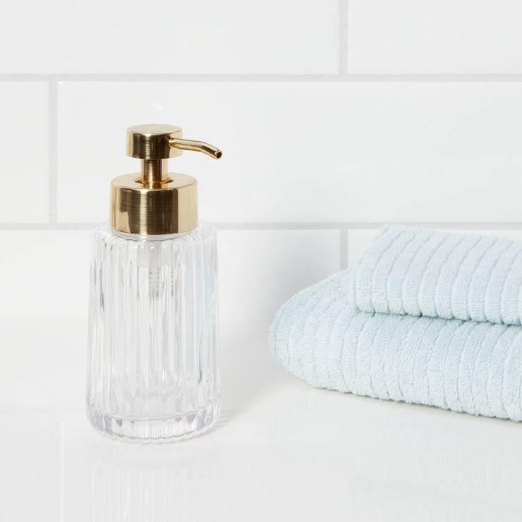 Ribbed Foaming Glass Soap Pump Clear - Threshold™ | Target