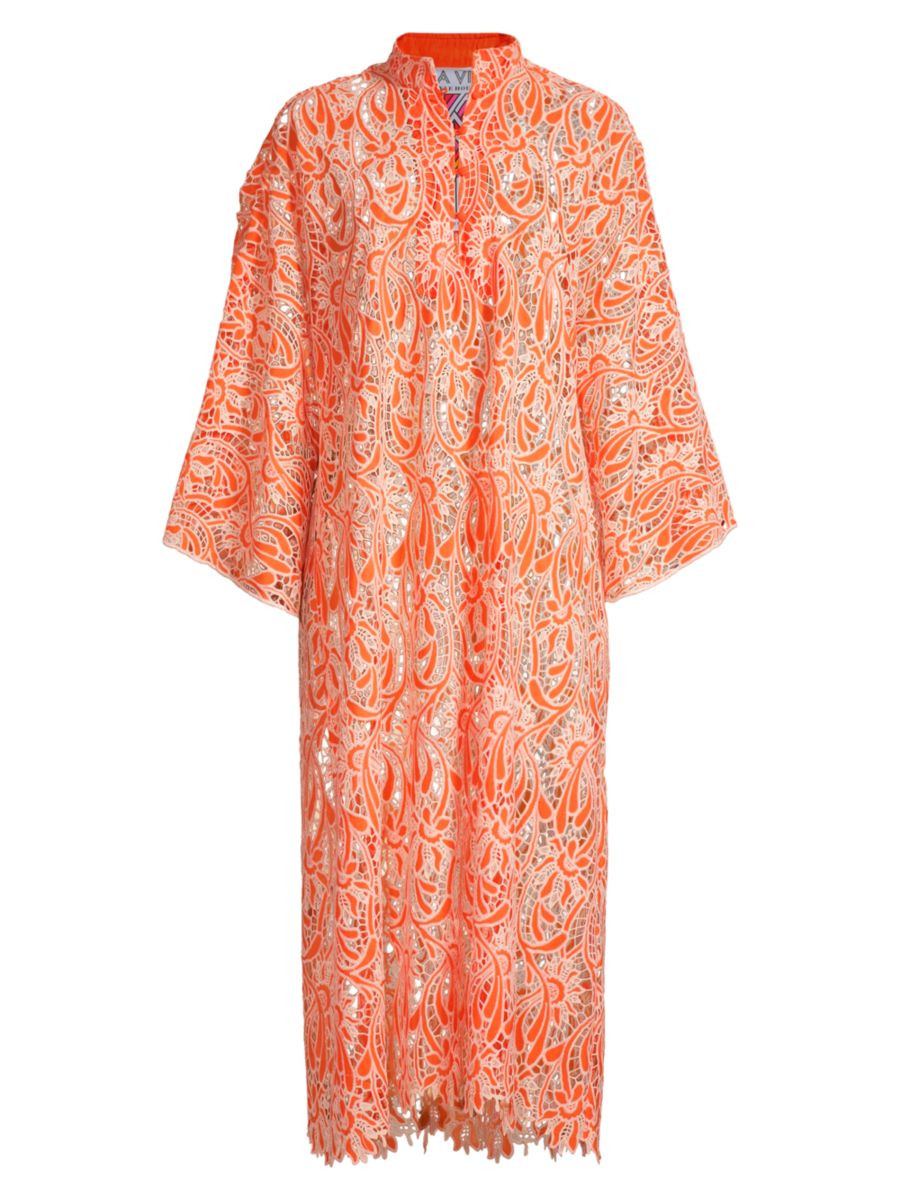 Honeysuckle Floral Lace Caftan Dress | Saks Fifth Avenue
