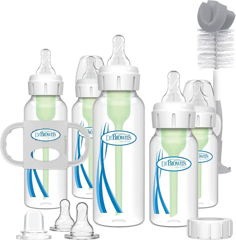 Dr. Brown's Anti-Colic Options + Narrow Bottle to Sippy Gift Set with Soft Silicone Sippy Spout, ... | Amazon (US)