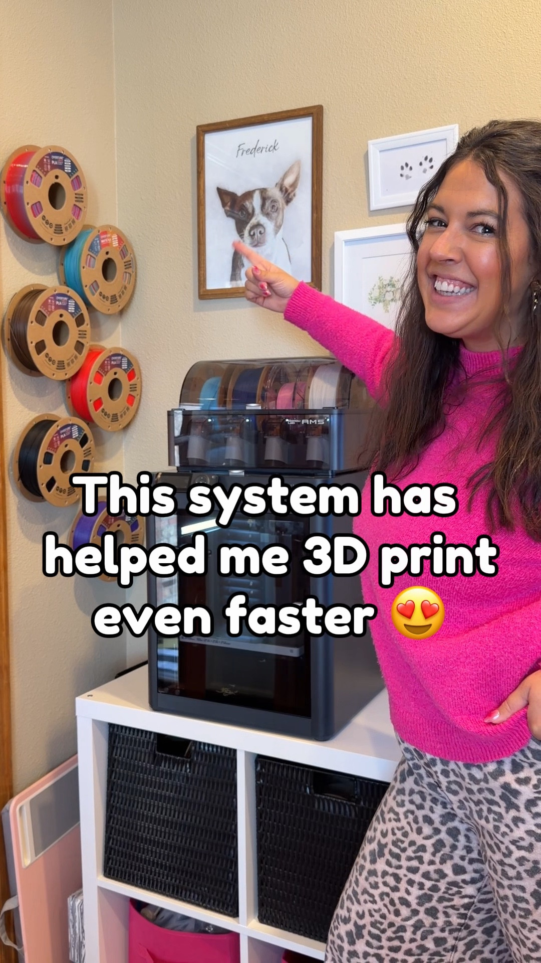 Decorate your 3D print station, but make it functional. 

Before, I was just stacking my rolls of filament when switching out colors which took up my already limited counter space. 

This system works well for me when printing a bunch of multicolored prints for my students. 

The hooks are from the creator SzymonSzwajc_2578804 on Printables and I printed them the size as-is. 


#LTKHome #LTKdayinmylife #LTKKids