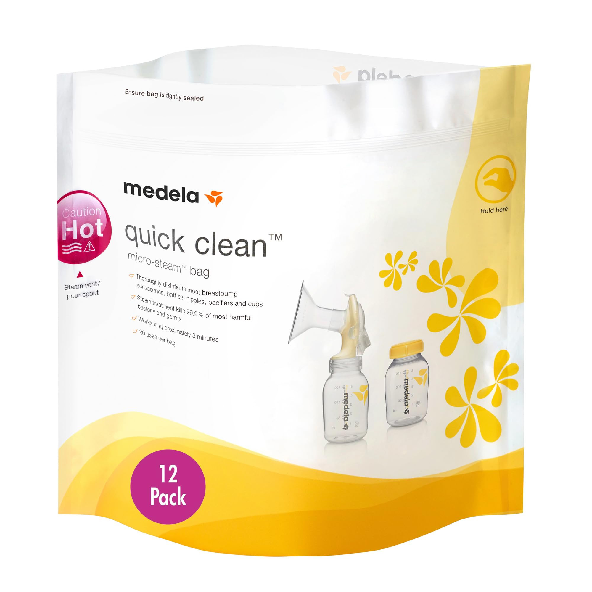Medela Quick Clean MicroSteam Bags, Sterilizing Bags for Bottles Breast Pump Parts Eliminates 99.... | Amazon (US)