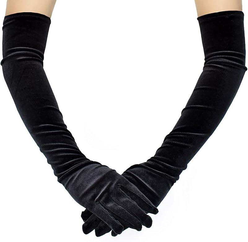 Acenail Long Velvet Women’s Gloves Elbow Length Flapper Gloves Finger Opera Evening Party Glove... | Amazon (US)