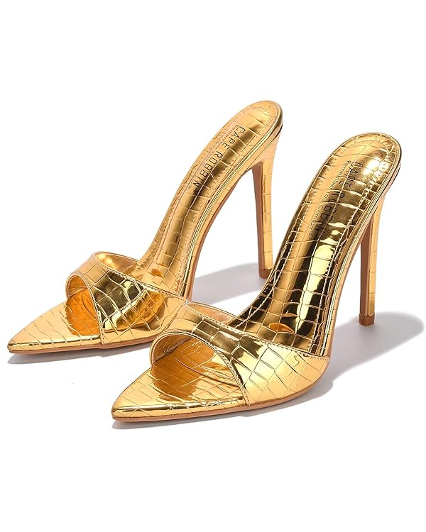 Cape Robbin Women Pointed Toe Heels Sandals Stiletto High Heels Slip on Mules | Amazon (US)