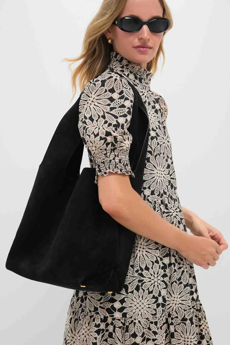 Black Suede Veronica Beard Sling Bag | Tuckernuck (US)