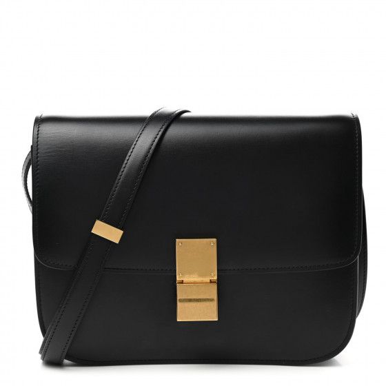 CELINE Box Calfskin Medium Classic Box Flap Bag Black | FASHIONPHILE | Fashionphile