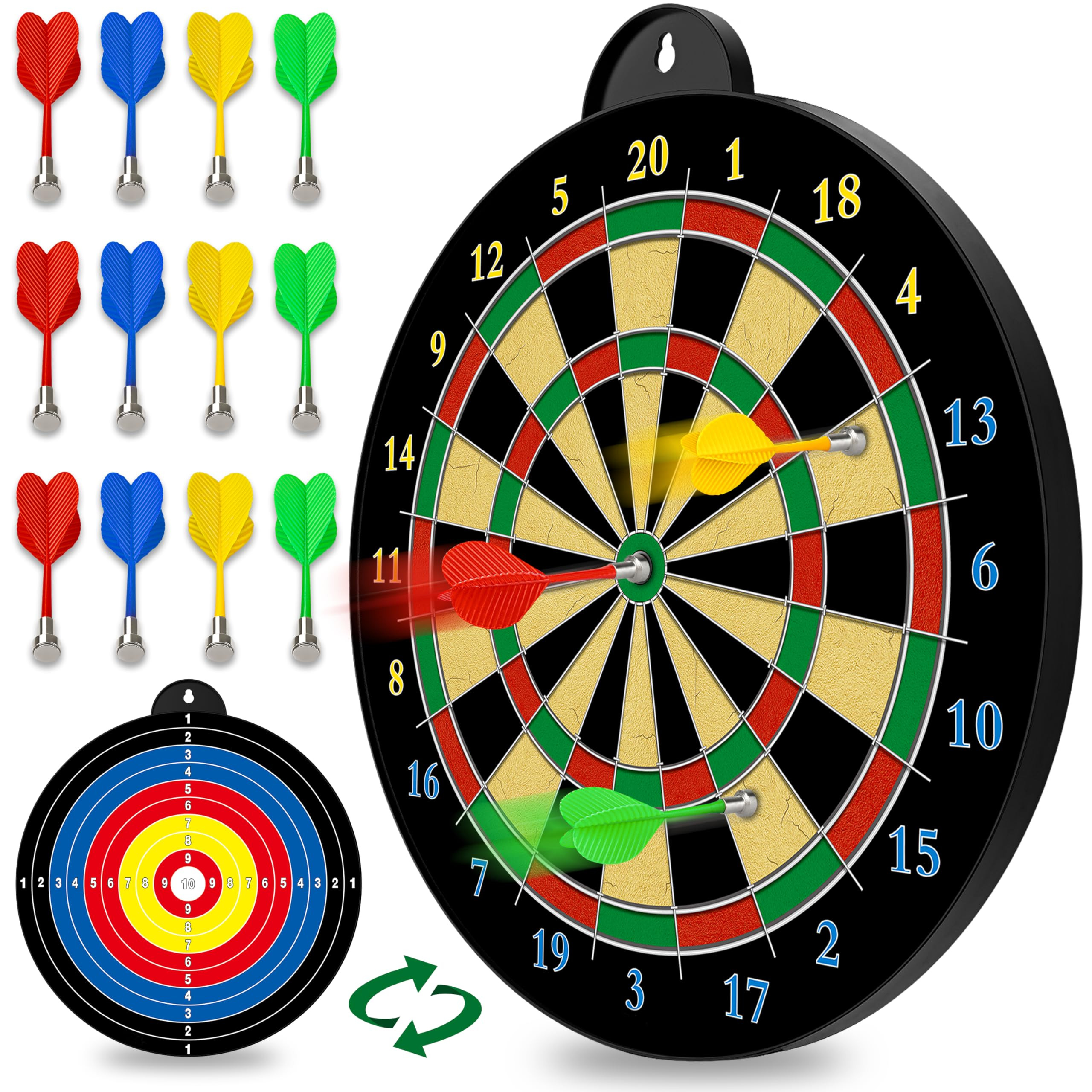 Magnetic Dart Board - 12pcs Magnetic Darts - Excellent Indoor Game and Party Games - Gifts for 5 ... | Amazon (US)