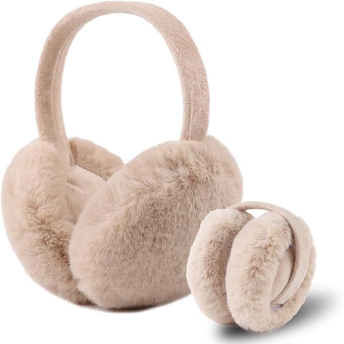 Yuoahcn Women Winter Ear Muffs Faux Fur Warm Earmuffs Lady Girls Plush Ear Warmers Outdoor Ear Co... | Amazon (US)