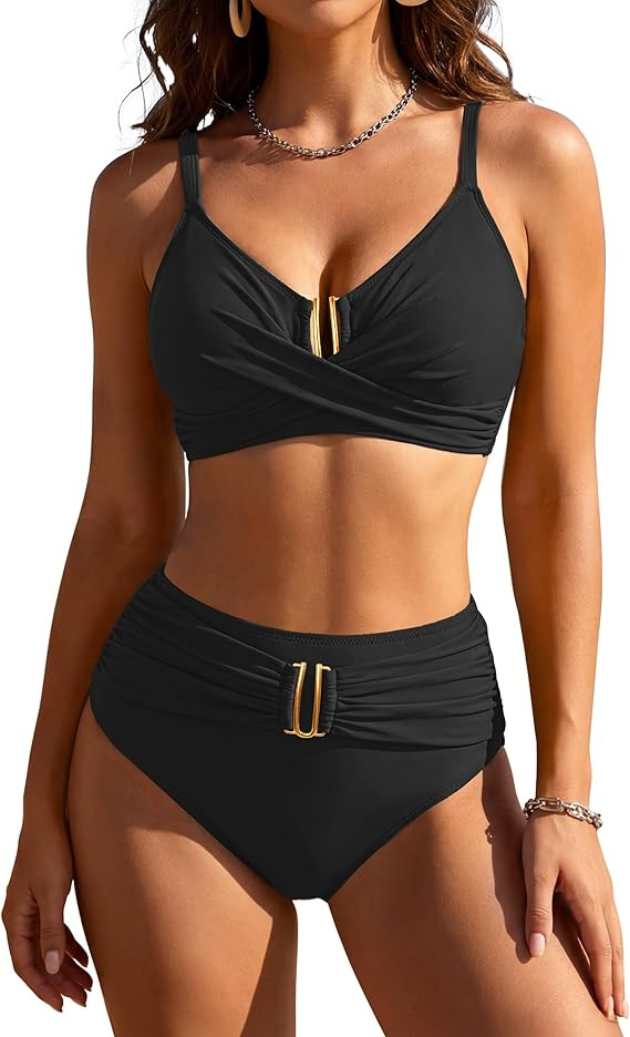 Blooming Jelly Women High Waisted Bikini Set Tummy Control Bathing Suit Summer Beach U-Wire Swims... | Amazon (US)