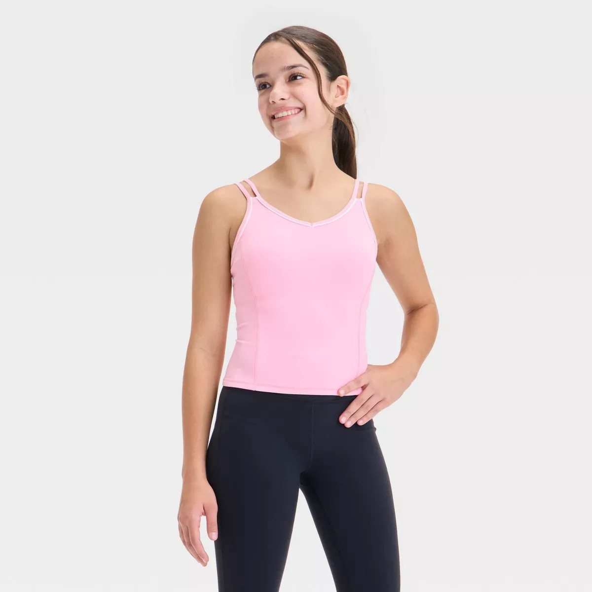 Girls' Everyday Soft Crop Tank Top - All In Motion™ Pink M | Target