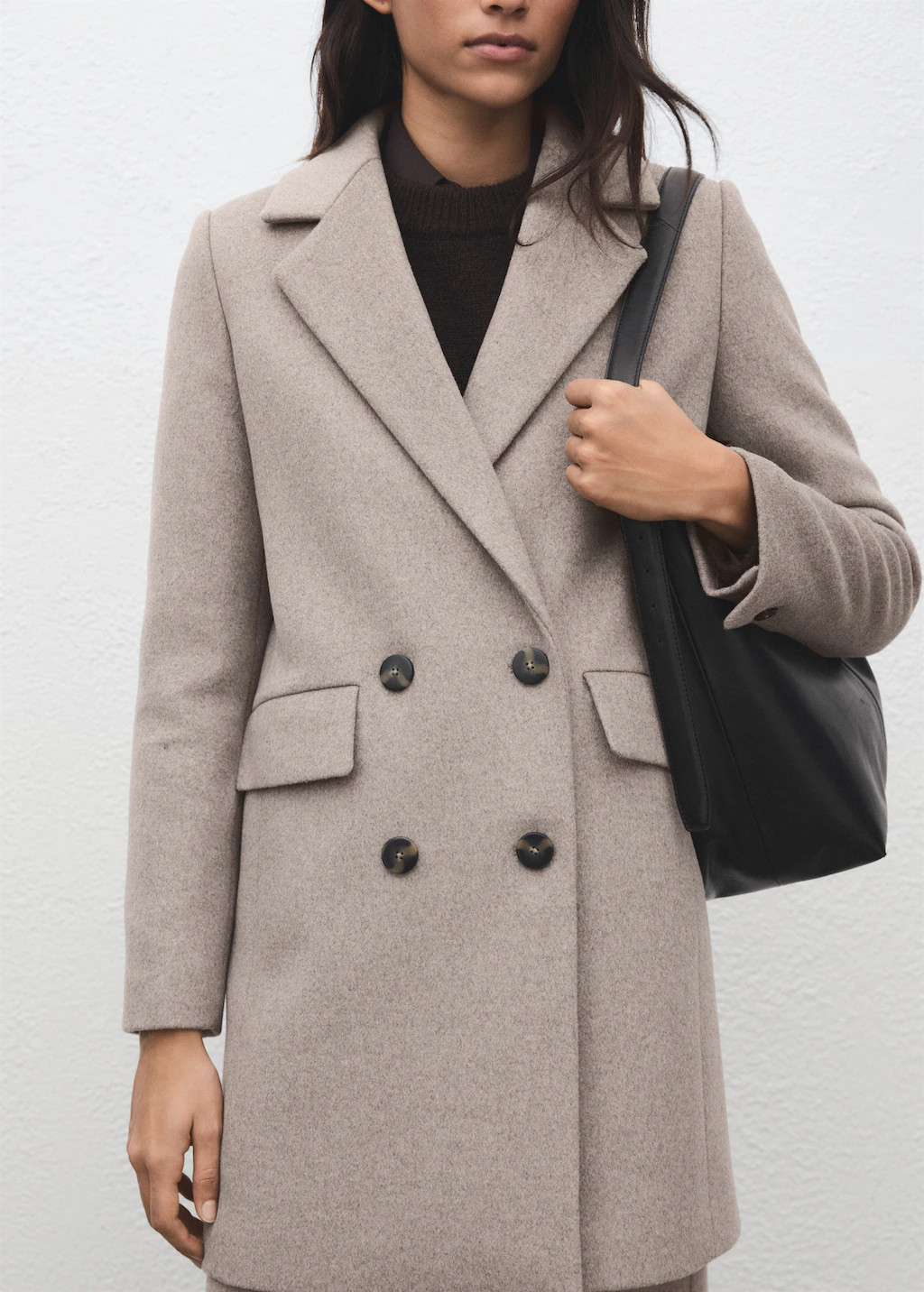 Double-breasted wool blend coat | MANGO (UK)