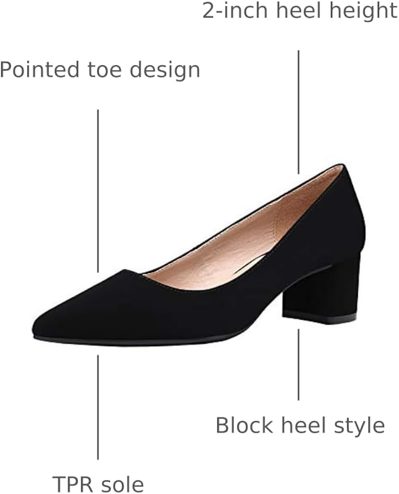 DREAM PAIRS Women’s Chunky Low Block Heels Closed Toe Dress Pumps Shoes | Amazon (US)