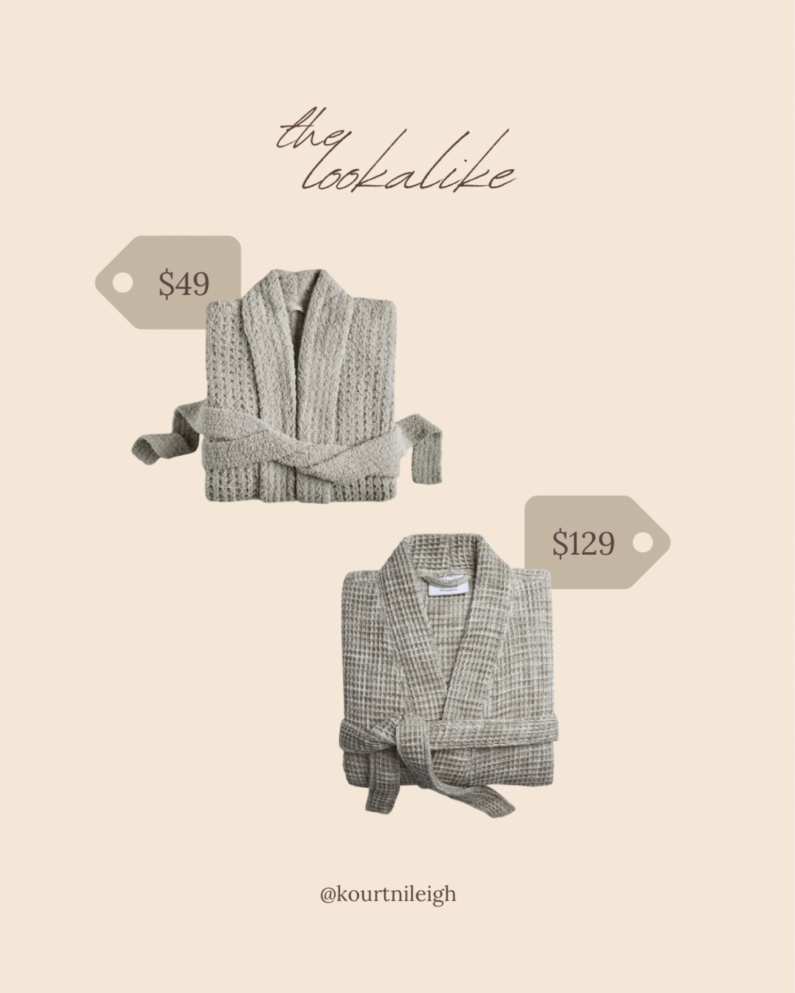 This weeks lookalike is a great gift idea! I found an almost identical dupe to the Parachute Waffle Robe! The lookalike is currently on sale and a fraction of the cost, $49! 

#LTKHoliday #LTKsalealert #LTKunder50