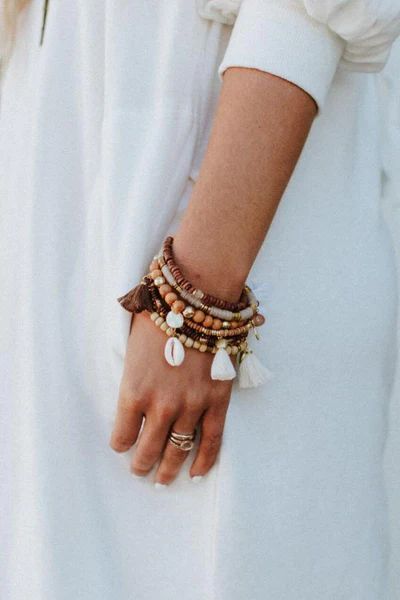 Coco Charm Boho Stack Bracelet Set - Brown | Three Bird Nest